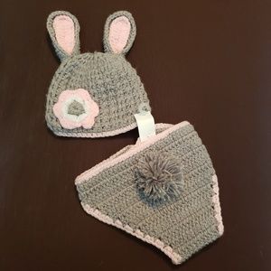 Handmade newborn bunny outfit